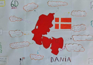 Plakat zawierający ciekawostki o Dani przygotowany przez klasę 6d