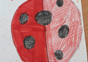 Język angielski. The Dot w klasie 4c i 5c Kropki wycięte z papieru kolorowego oraz narysowane na białym arkuszu papieru