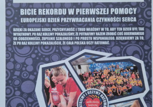 Dyplom uznania za udział w akcji bicia rekordu WOŚP