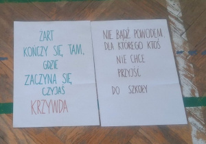 Plakat przygotowany przez klasy ósme.