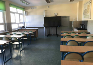 Sala B08 wyremontowana i wyposażona z dofinansowaniem Unii Europejskiej.