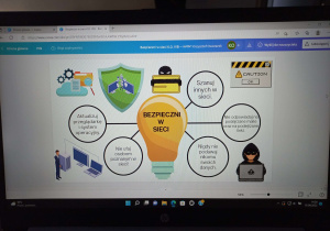 Bezpieczeństwo w sieci - uczniowie klasy VIb podczas pracy w zmodernizowanej pracowni komputerowej.